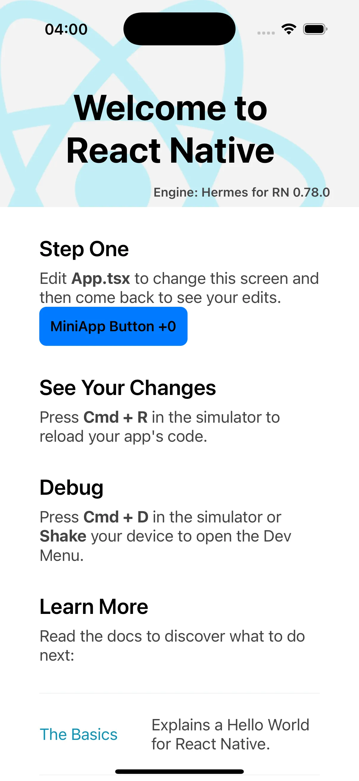 Zephyr Cloud Minimal example running in iOS emulator